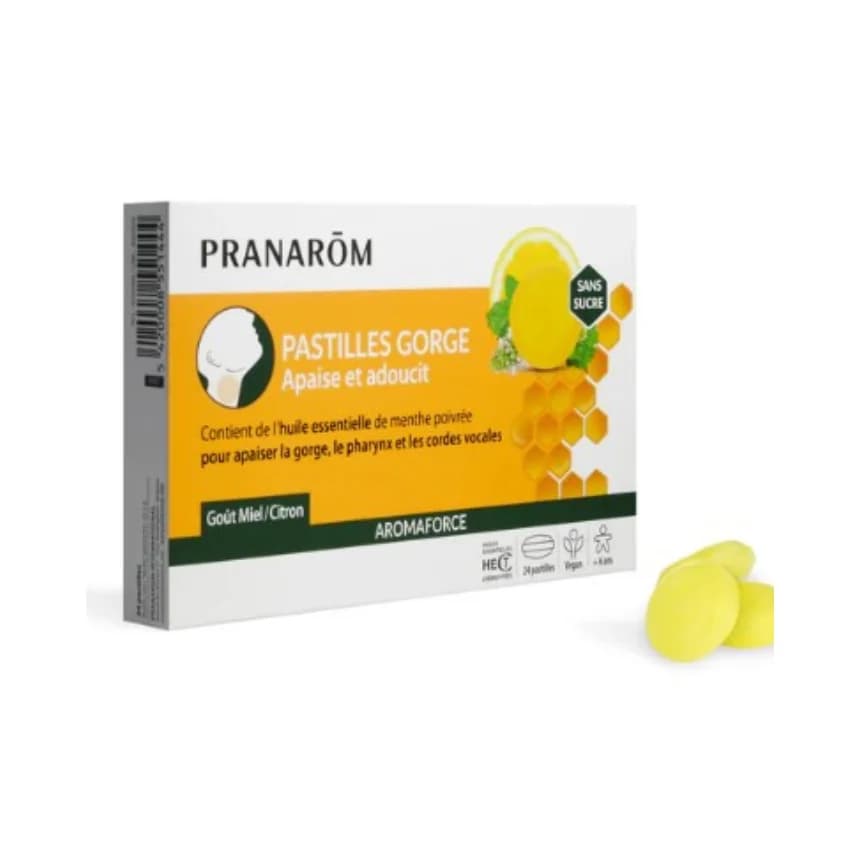 Pranarom Aromaforce Pastilhas Garganta Mel Limão 24 Unidades