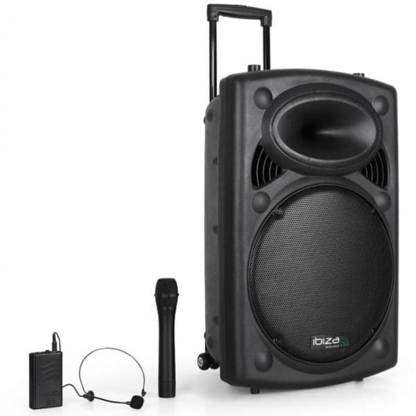 Ibiza Coluna Amplificada 15" 800W - PORT15VHF-BT