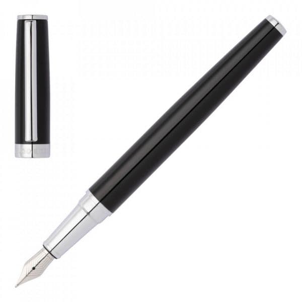 Hugo Boss Caneta Aparo Gear Icon Preto Tinta Azul - HSN2542A