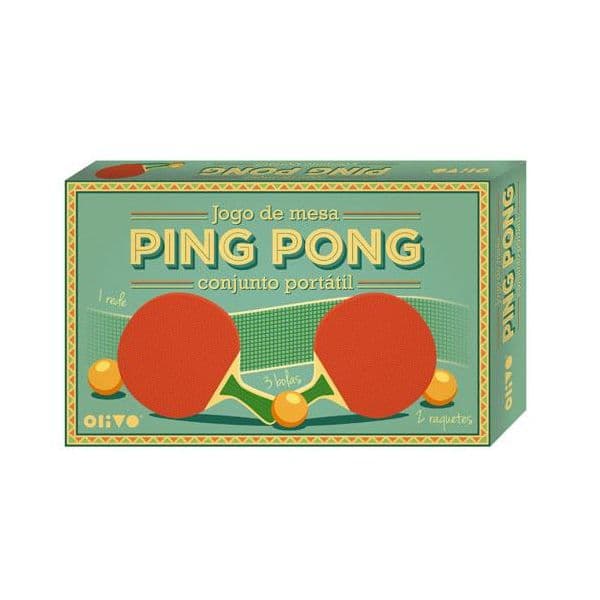 Jogo de Mesa Ping Pong - Conjunto Portátil - Olivo