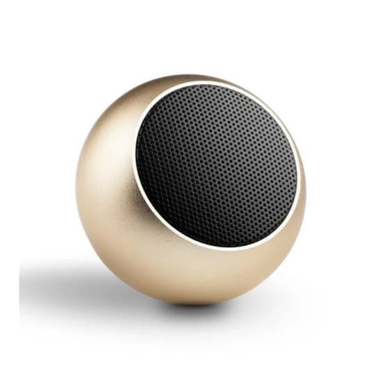 Coluna Bluetooth Mini Dourada Metalizada 9+