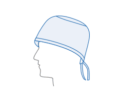 Gorro cirurgico pp azul c/tiras x100