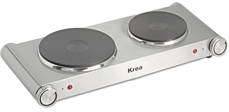 KREA PLACA ELECTRICA 2 ZONAS 2250W CORPO INOX ESCOVADO
