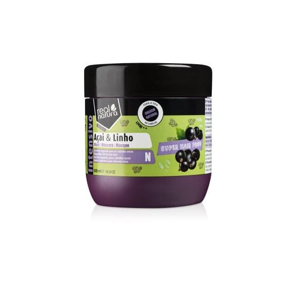 Real Natura Máscara Super Hair Food Açaí e Linho 500ml