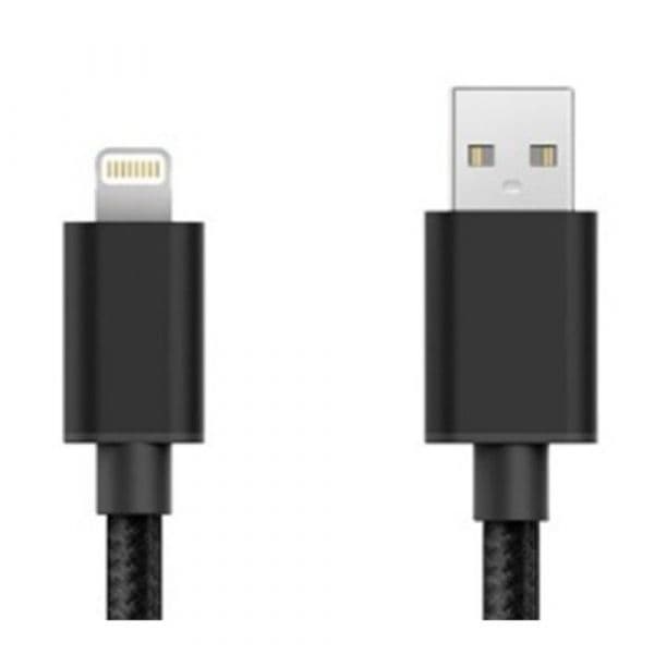 Tech Fuzzion Cabo Telemóvel Lightning Black