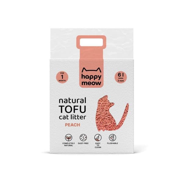 Happy Meow Areia Aglomerante Tofu Pêssego 6L