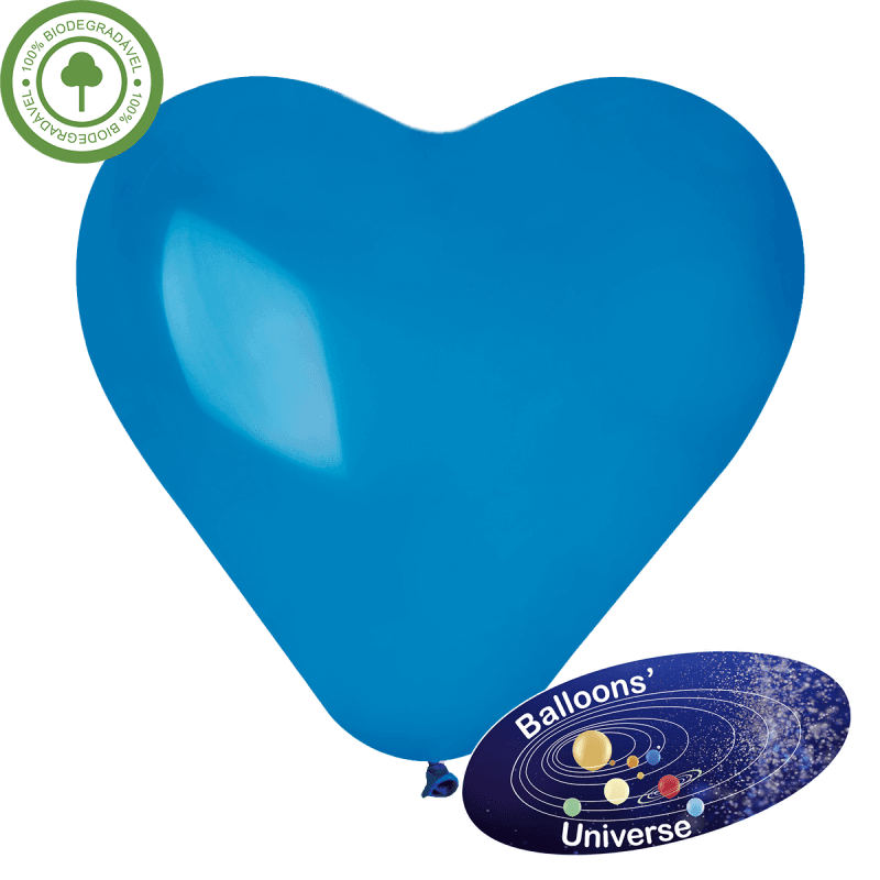 Balão coração de 30cm Azul