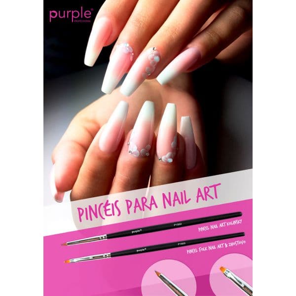Purple Professional Pincel Folk Nail Art & Zhostovo