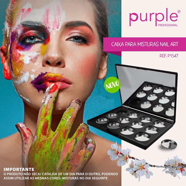Purple Caixa para Misturas Nail Art Purple