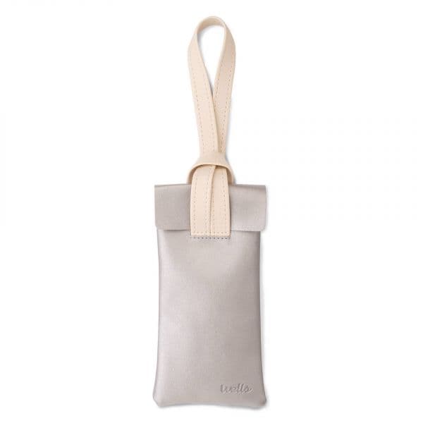 Wells Bolsa de Pele para Óculos Cor Prateado
