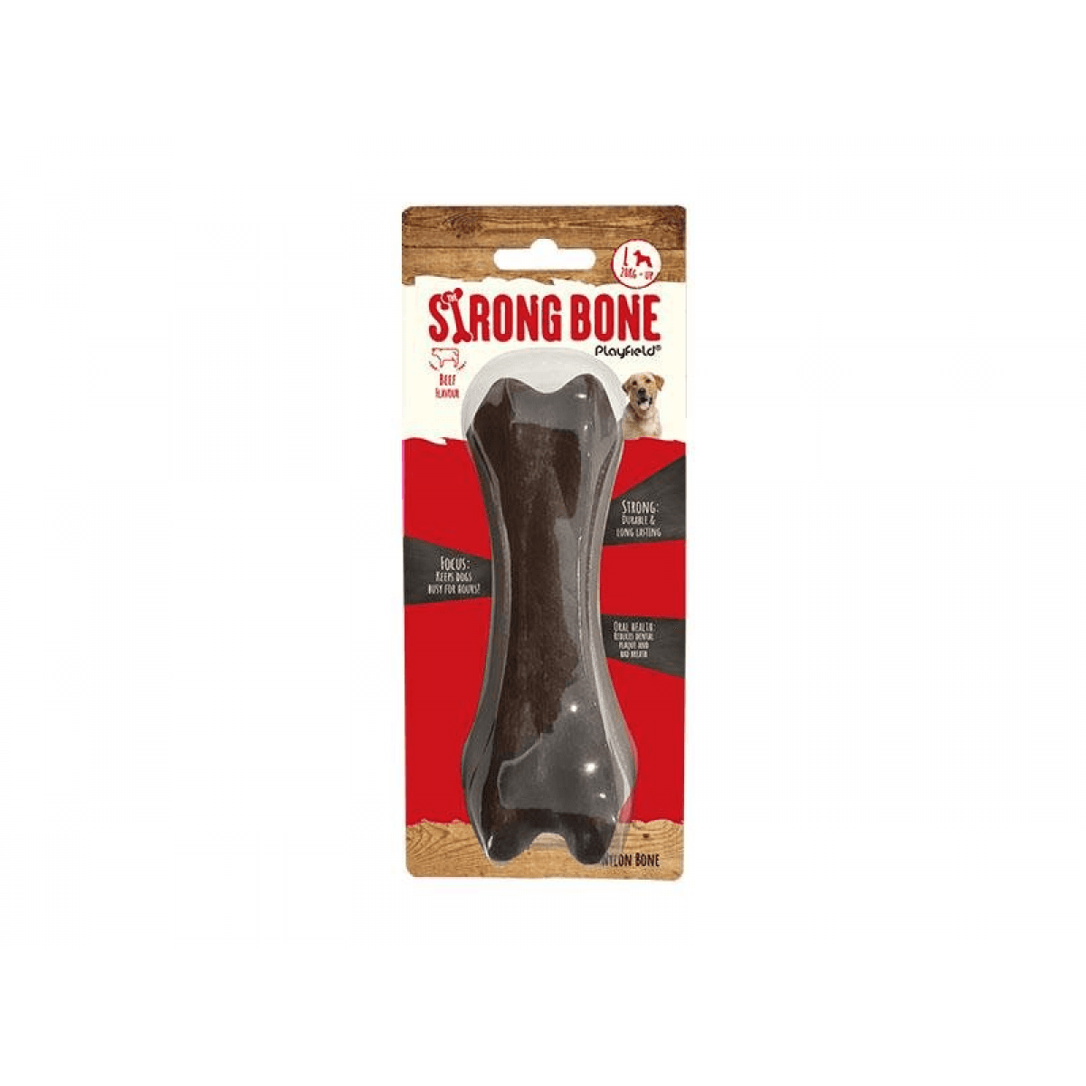 Playfield Brinquedo Cão Osso Strong Bone Carne de Vaca Grande