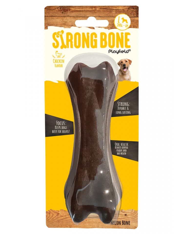Playfield The Strong Bone - Brinquedo Osso em Nylon para cão - Frango