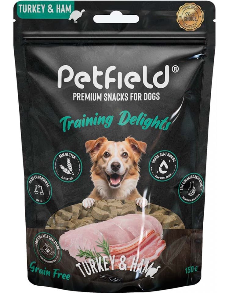 Petfield Training Delights Premium Snacks Peru e Fiambre 150g