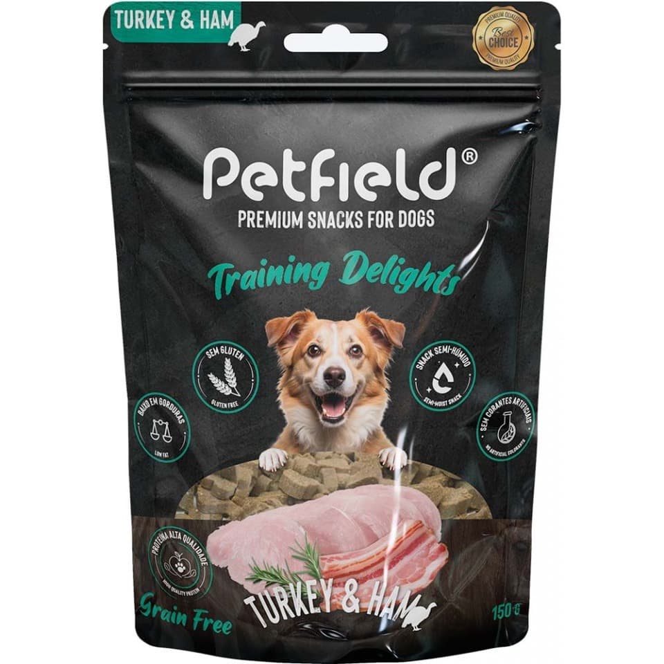 Petfield Training Delights Premium Snacks Peru e Fiambre 150g