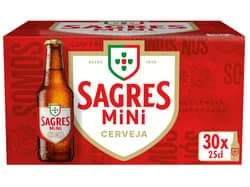 cerveja sagres branca mini 30x0.25l