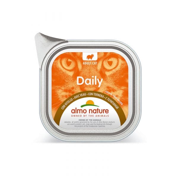Ração Húmida Almo Nature Daily Gato Terrina Vitela 8 x 100 gr