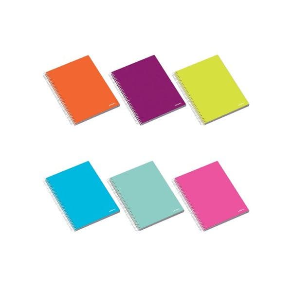 Ambar Caderno Quadriculado A5 Espiral 100 Folhas Multicor