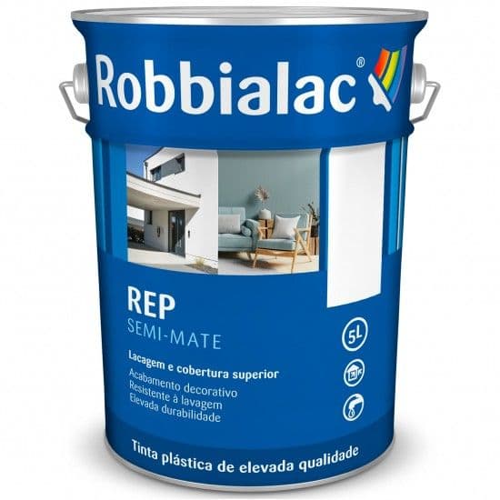 Robbialac Tinta de Interior e Exterior Semi-acetinado Rep Branco 5L - 15451702