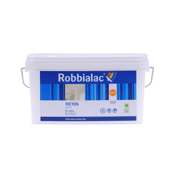 Robbialac Tinta de Interior para Tetos Mate Branco 4L - 15744225