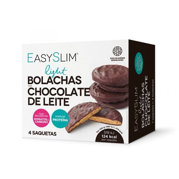 Easyslim Light Bolachas Chocolate Leite 4 Saquetas