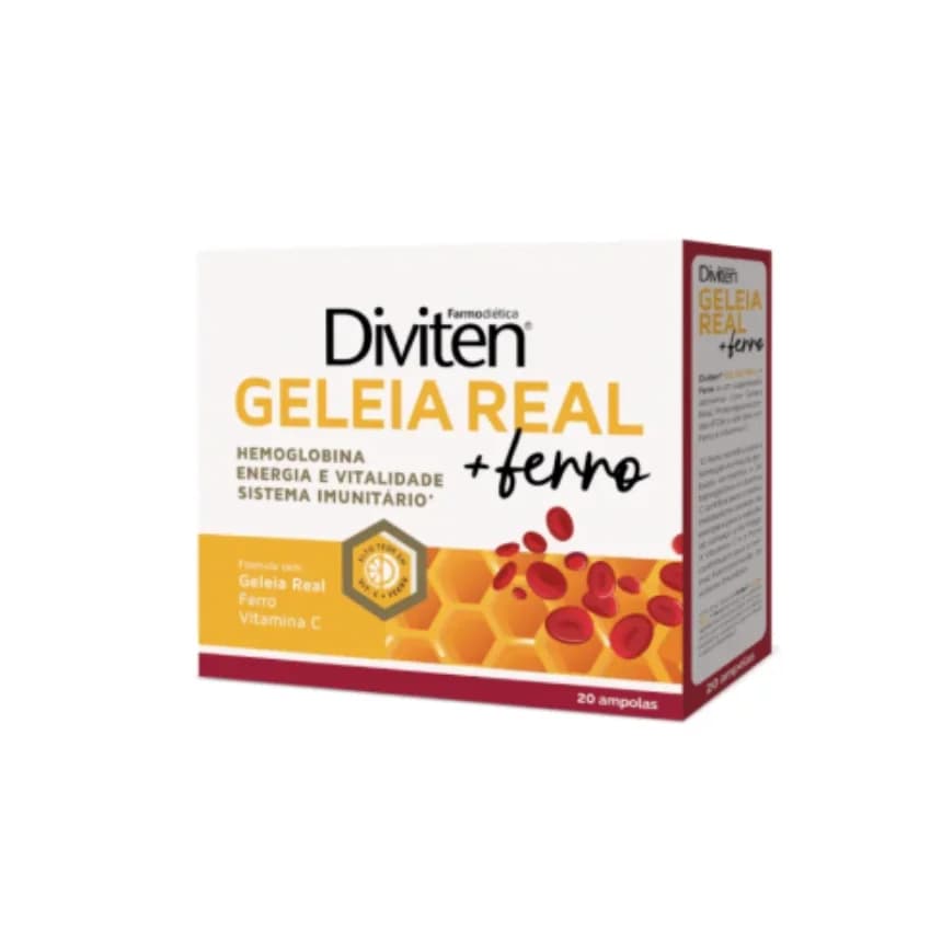 Diviten Geleia Real + Ferro 20 Ampolas
