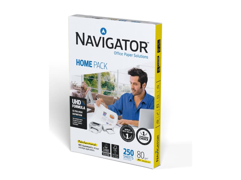 Papel Fotocopia NAVIGATOR A4 80 gr/m2 Home Pack 250 Folhas - MEGAONLINE