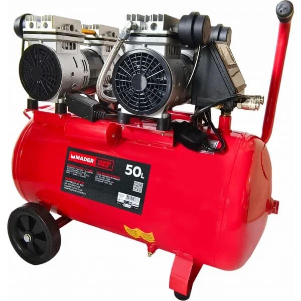 Mader Compressor de Ar Monobloco, 50L, 4HP, 4 Cabeças - 2 Motores, Lcd