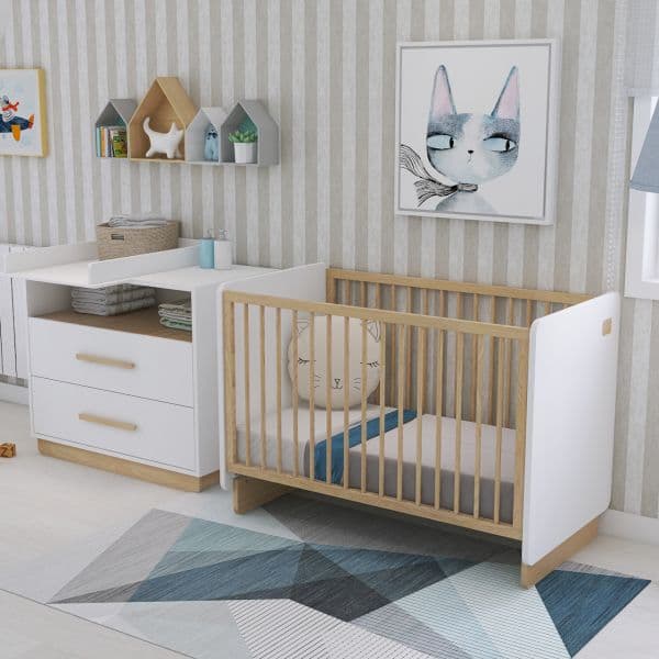 Berço Trama de Grades 120x60cm Baby Grades Baby Branco Mate Tola
