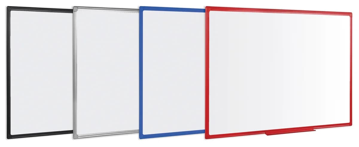 Bi Office - Quadro Branco Cerâmica Magnético 45x60 cm Moldura Plástico Preto (Cores Personalizáveis)