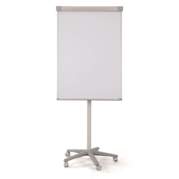 Bi-office Quadro Branco Magnético Flip Chart Móvel com Rodas 70x100cm Cinzento e Branco EA4806715