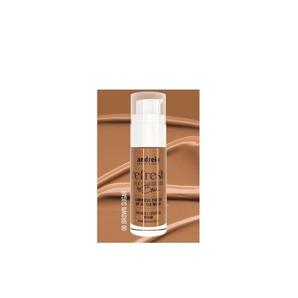 Andreia Refresh Silk Foundation By Bru Tom 06 Brown Sugar 30ml