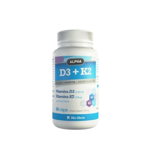 Bio-Hera Alpha Vitamina D3 + K2 400 U.I. 60 Cápsulas