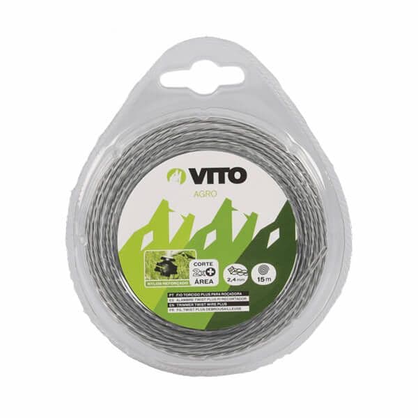 Vito Fio Nylon Torcido Plus para Roçadora 15 M 2.4 mm - VIFRTP2415