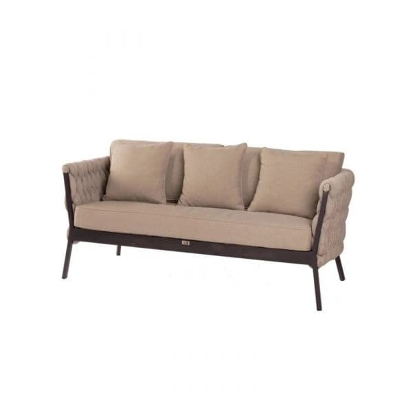 Dudeco Sofá Rebecca Alumínio 2 Lugares 176x83x74 cm Cinzento-acastanhado
