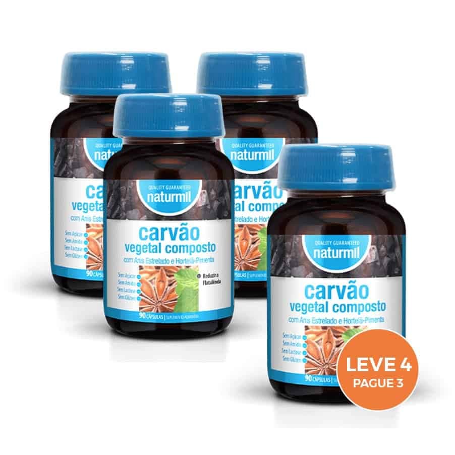 Naturmil Carvão Vegetal Composto 90 Cápsulas