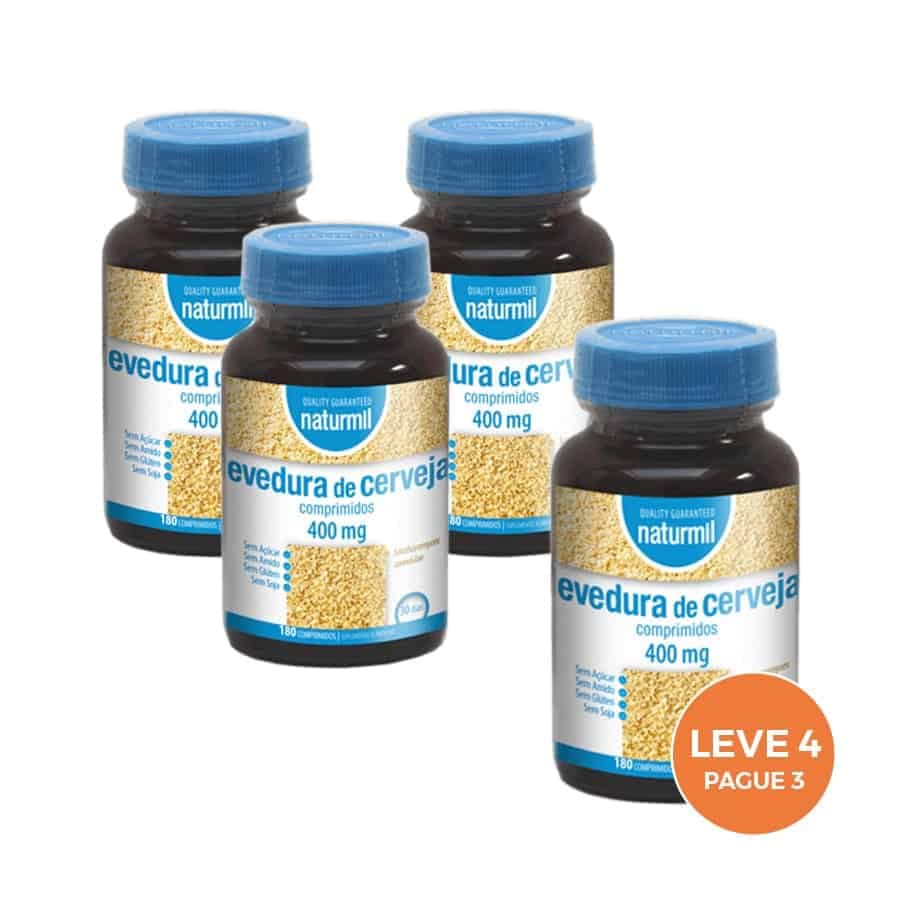 Naturmil Levedura de Cerveja 400mg 180 Comprimidos