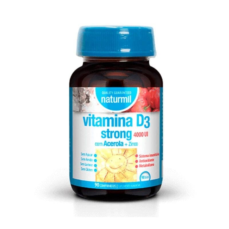 Vitamina D3 Strong 4000 UI 90 Comprimidos Naturmil Leve 4 Pague 3