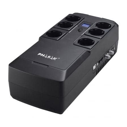 Phasak PH9478 - 800VA USB + RJ + USB Charger
