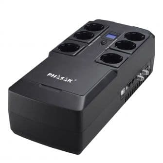 Phasak PH9478 - 800VA USB + RJ + USB Charger