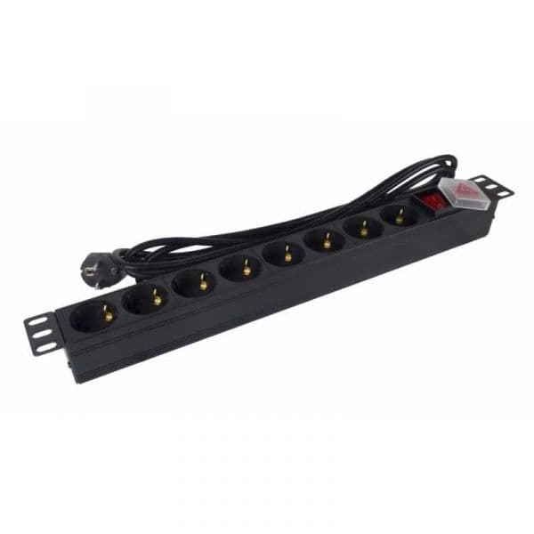 Phasak BNS 1520 Power Strip com interruptor 8 Tomadas 3 m preto