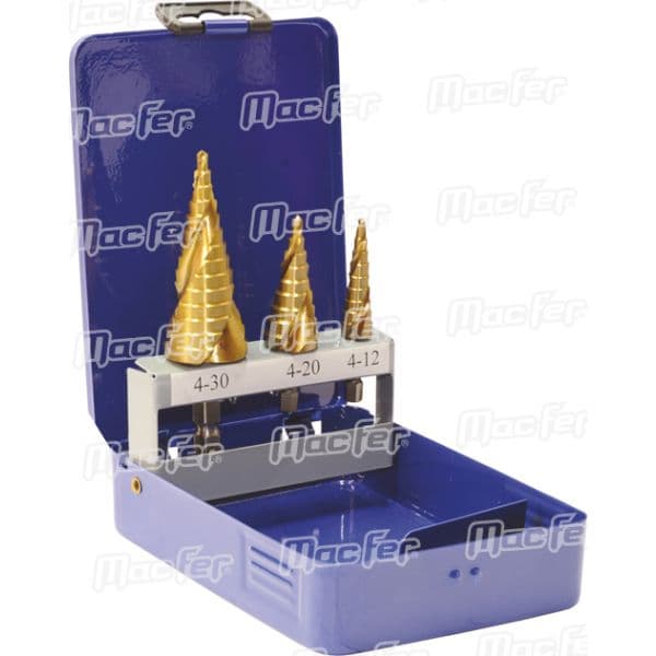 Macfer Jg. Brocas Escalonadas HSS-M2 Tin PTHSD101 3pçs - 059.0068