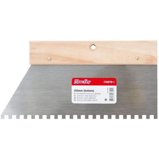 Betumadeira p/ cola dentada MacFer CN219-1 250mm (8x8mm) refª 083.0087 MACFER