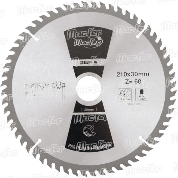 MACFER Disco Pastilhado P/ Madeira Dmp-s 250mm Z40 - 090.0018