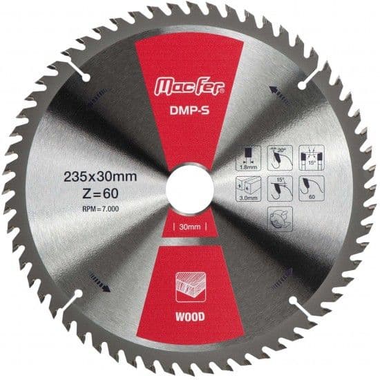 MACFER Disco Pastilhado P/ Madeira Dmp-s 350mm Z60 - 090.0024