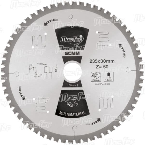 MACFER Disco Serra Circular Multimaterial Scmm 235x30mm Z60 - 125.0071