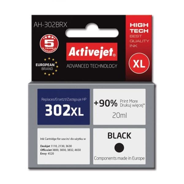 Tinteiro HP 302XL F6U68A Black Compatível
