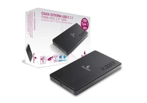 Blueray Caixa Externa Rubber para HDD 2.5 Interno Sata - Ext. USB 3.0 - CH25U40S3I