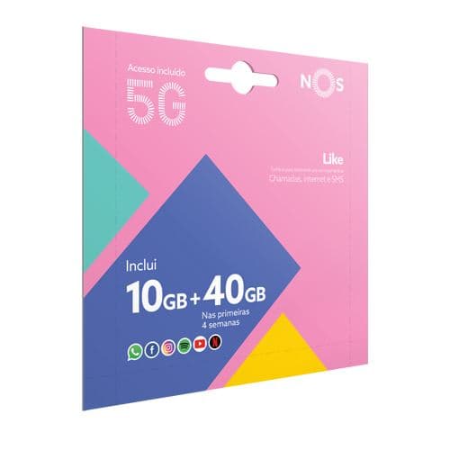 Cartão NOS Like 10+40GB