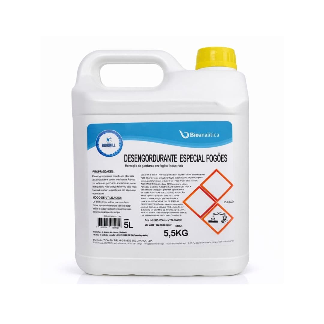 BioBrill Desengordurante Especial Fogões – Desengordurante Alcalino para Fogões Industriais 5L