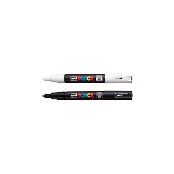 Uniball Posca Marcador PC-1M 0.7mm Preto e Branco 2 Un. - 1293280